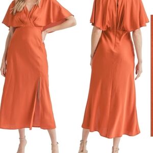 Elegant Rust Maxi Dress